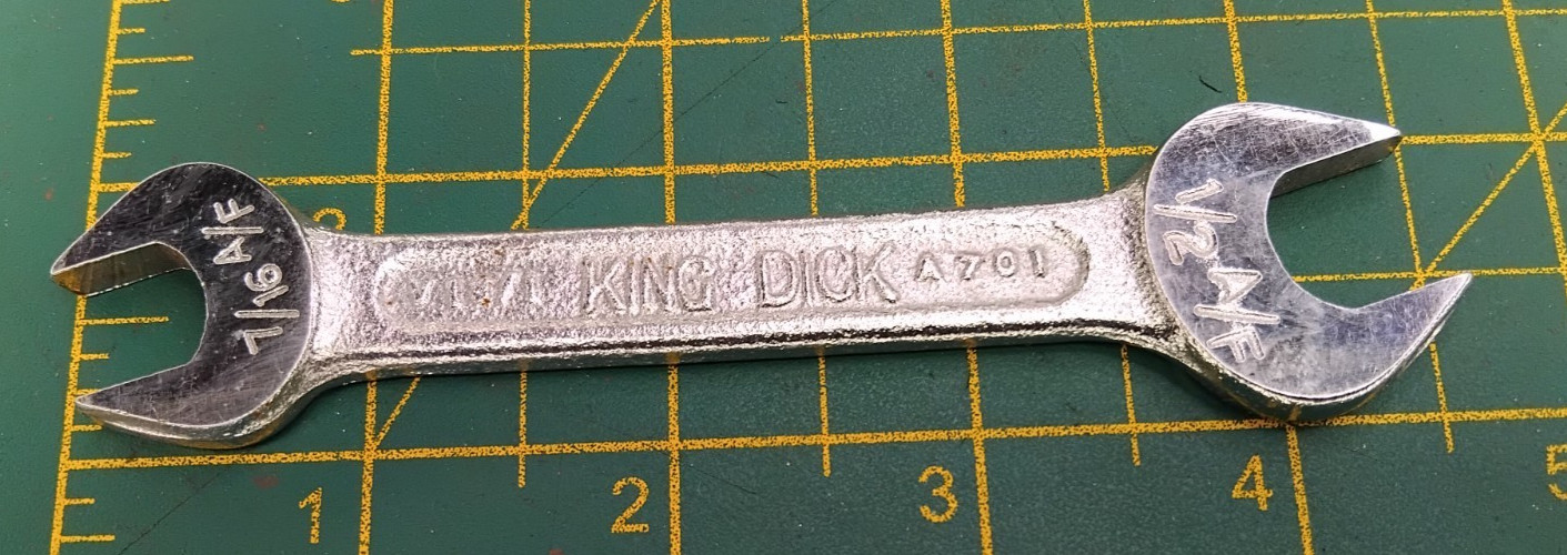 Vintage King Dick 1/2″AF x 7/16″AF Open Ended Spanner ODA214 LT22745-LL