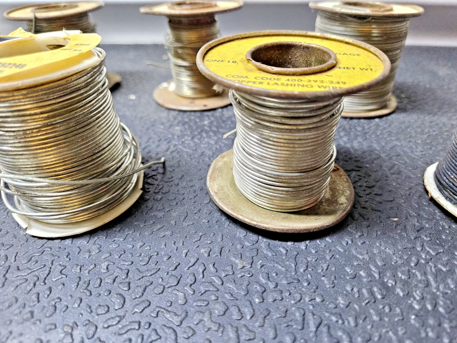 VINTAGE WESTERN ELECTRIC AT-6157 COPPER LASHING WIRE 7 ROLLS 4.6lbs Used