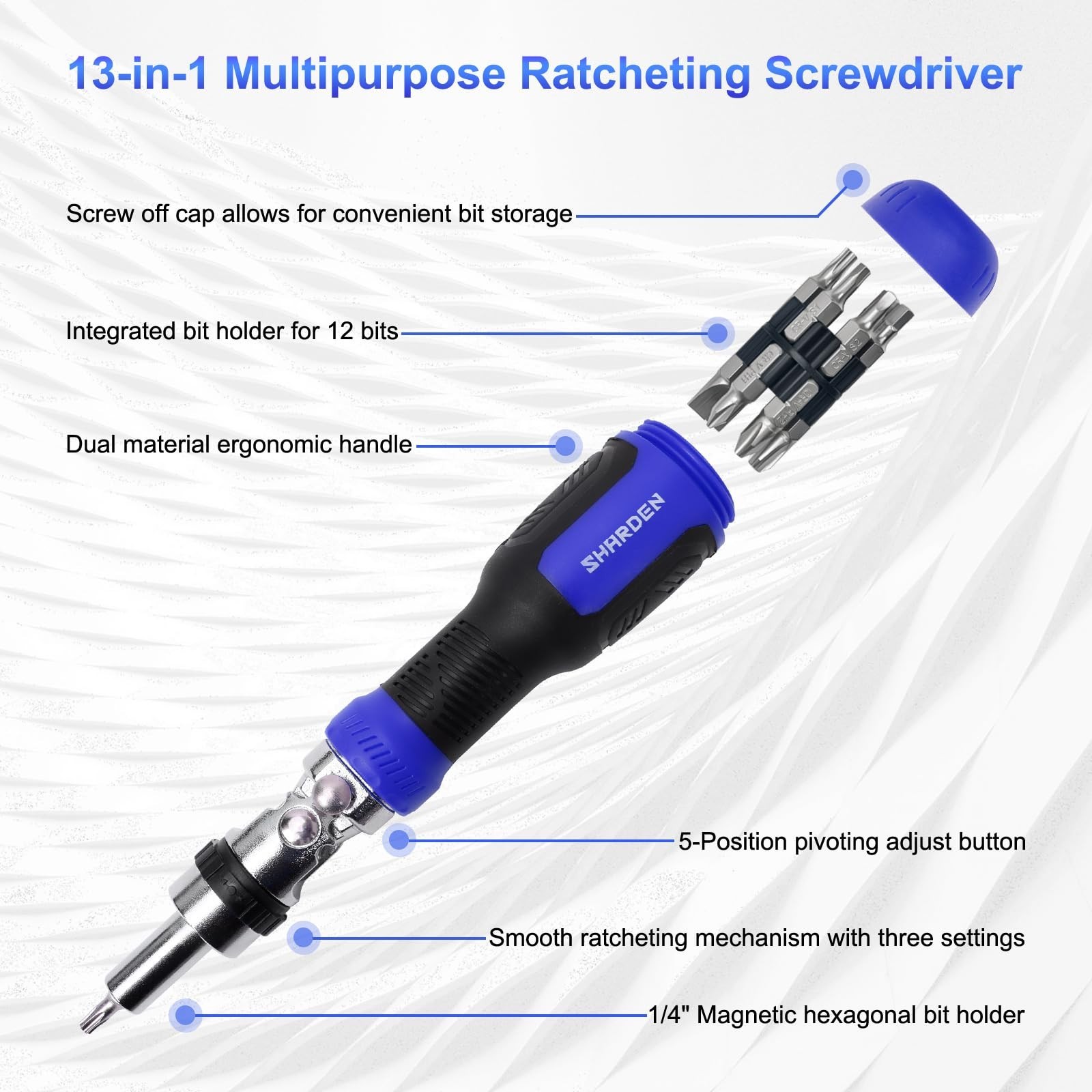 SHARDEN Ratchet Screwdriver 13-in-1 Multi Screwdriver Tool All in One Ratchet…