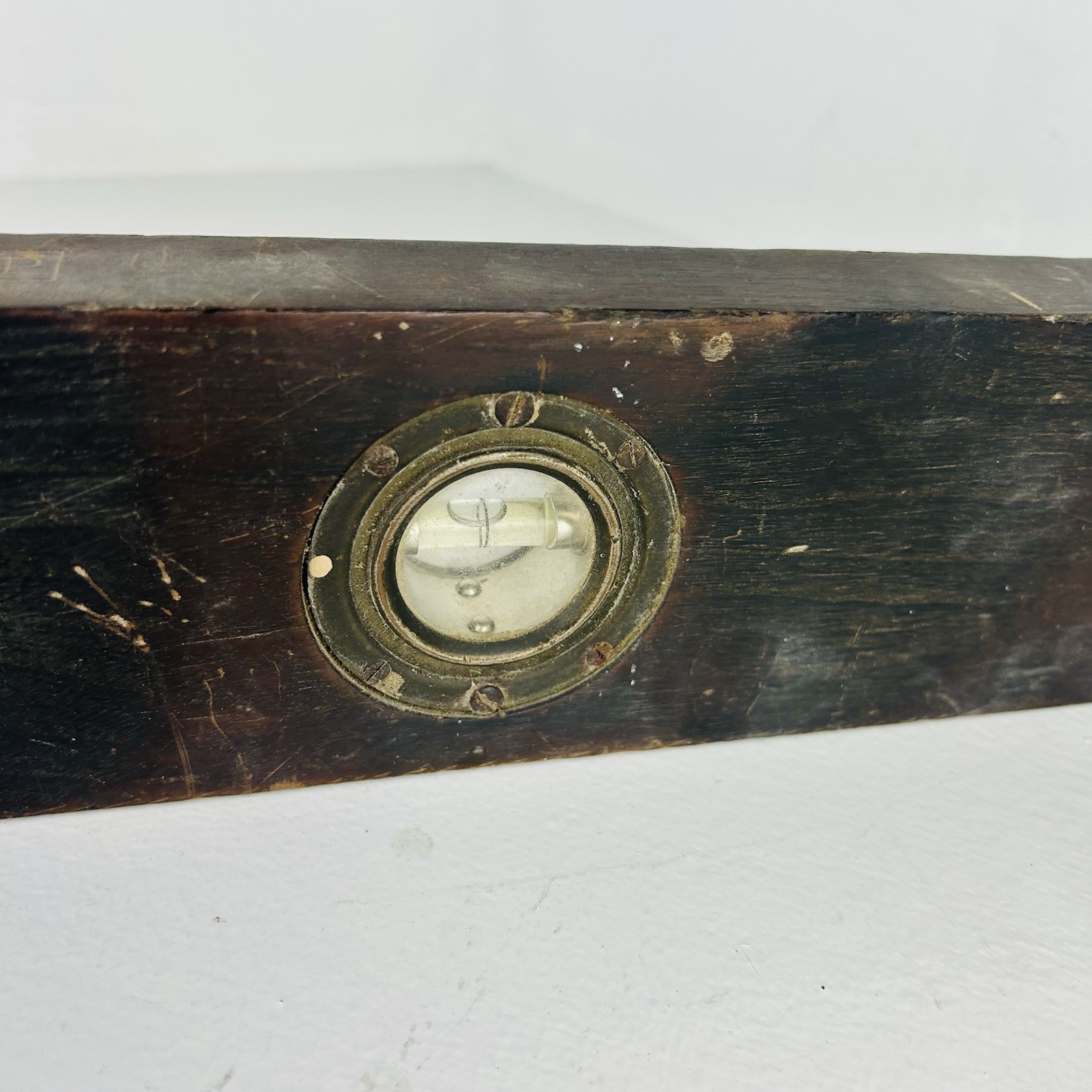Antique Davis & Cook 26” Wood Wooden Brass Level primitive
