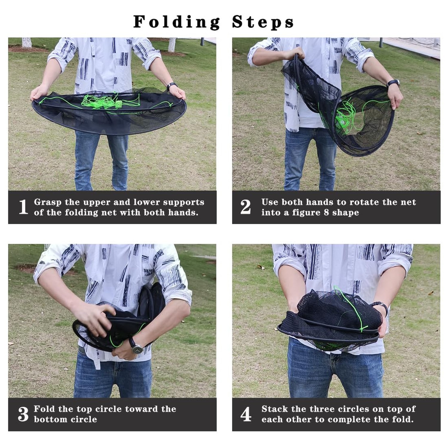 Drasry Fishing Net Trap for Bait Minnow Shrimp Crayfish Foldable Fish Crawdad…