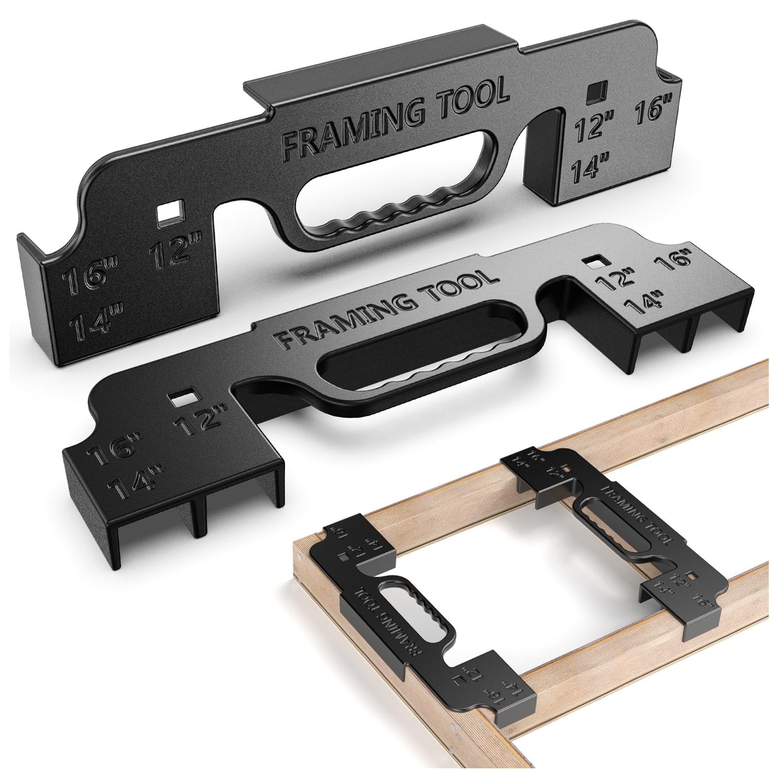 (2PCS) 3 in 1 Metal Framing Tools,16 Inch on Center Framing Layout Tool,Cast …