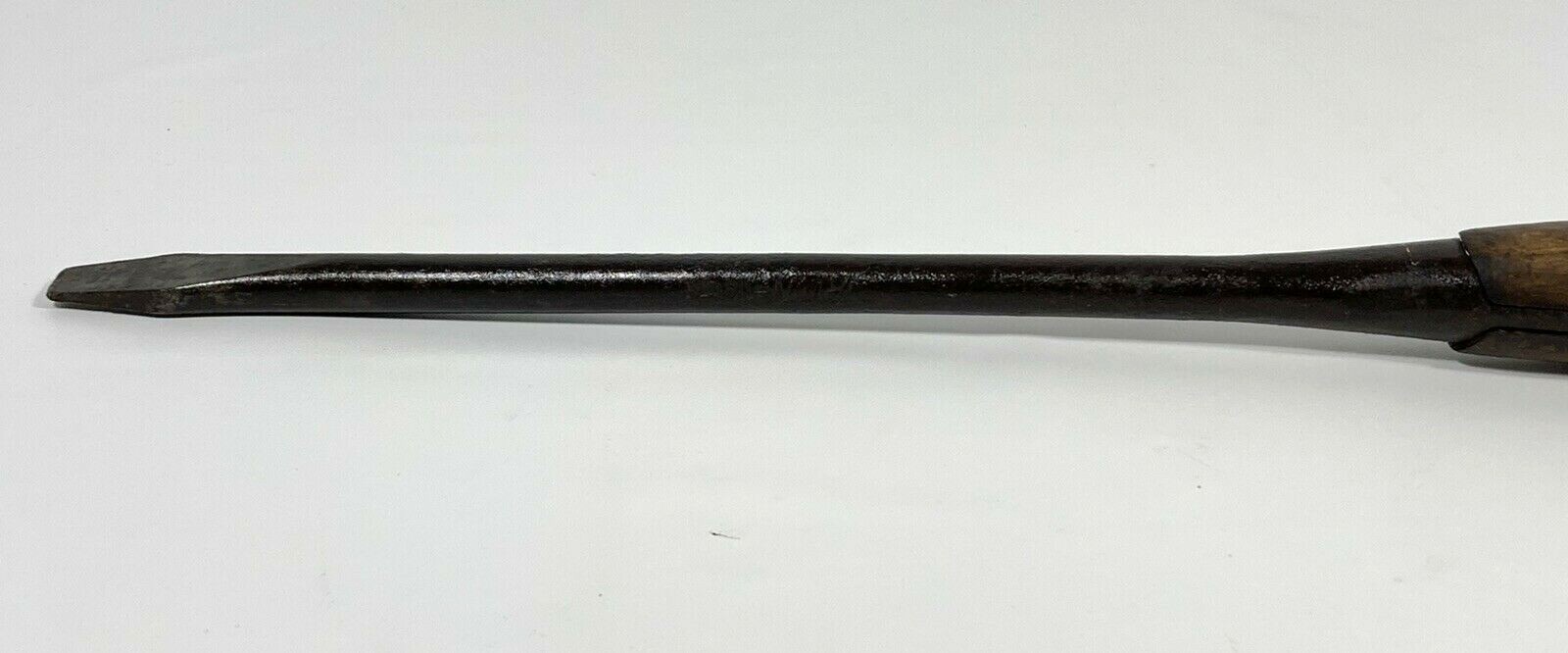 Irwin US of A Perfect Handle Wood Grip Screwdriver 14 3/4″ Vtg 1/2″ Flat Tip