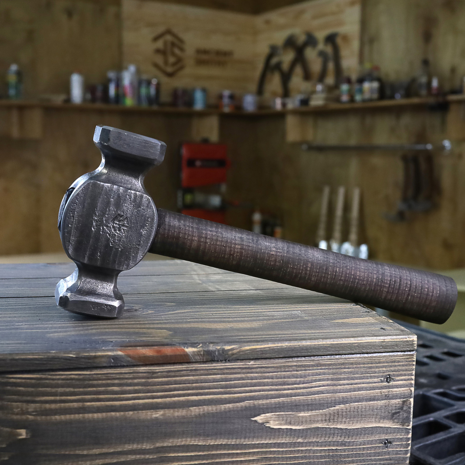 Blacksmith Rounding Hammer 3.5 lb Hand Forged AISI 1045 Steel Ash Handle Tool
