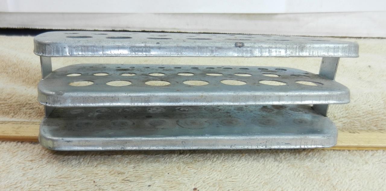 Vintage Drill Bit Index Metal Stand Holder Holds 29 !