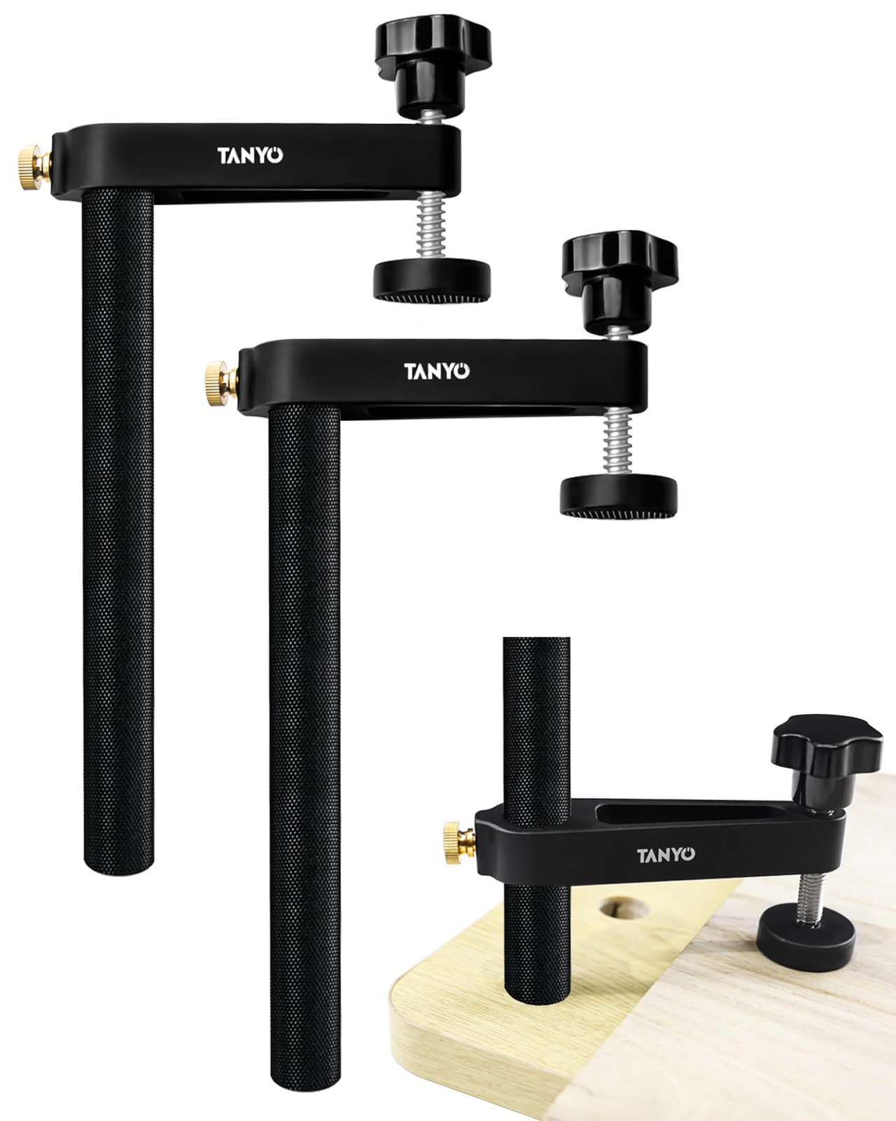 TANYO Bench Dog Clamp, 3/4″ Hole Clamps for Woodworking, 19mm 19mm, Black