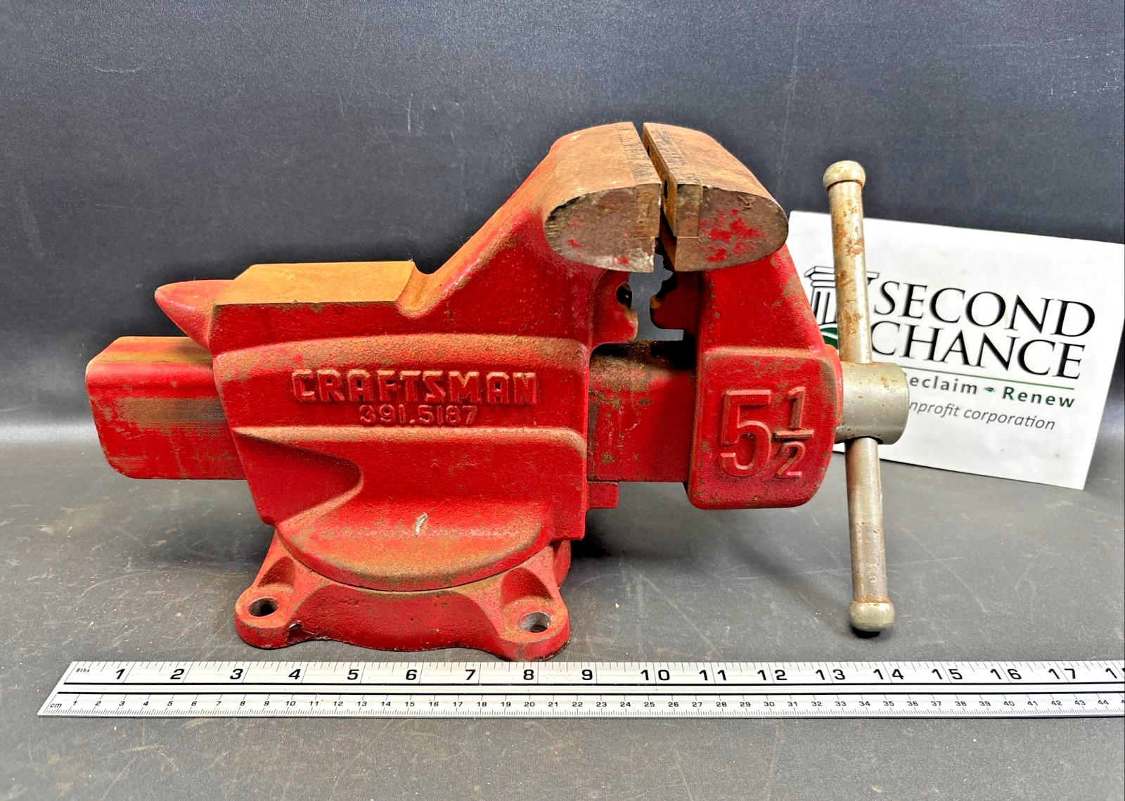 VTG Craftsman No. 51871 Swivel Bench Vise 5-1/2″ Jaws Heavy Duty USA