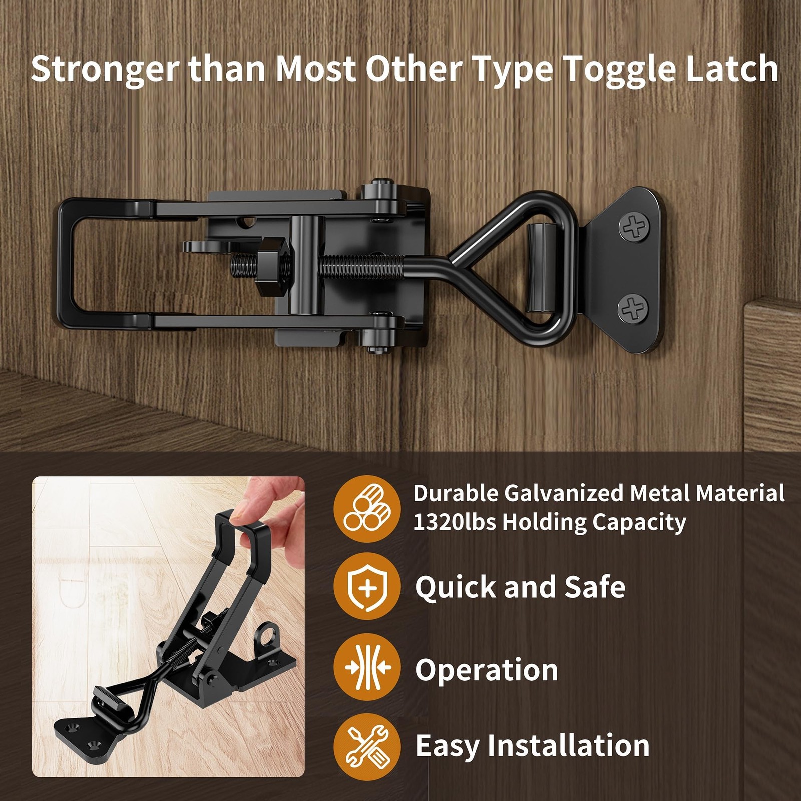 8Pack Heavy Duty Toggle Clamp Latch,4003 Style 1320lbs Capacity Pull Clamp Bl…