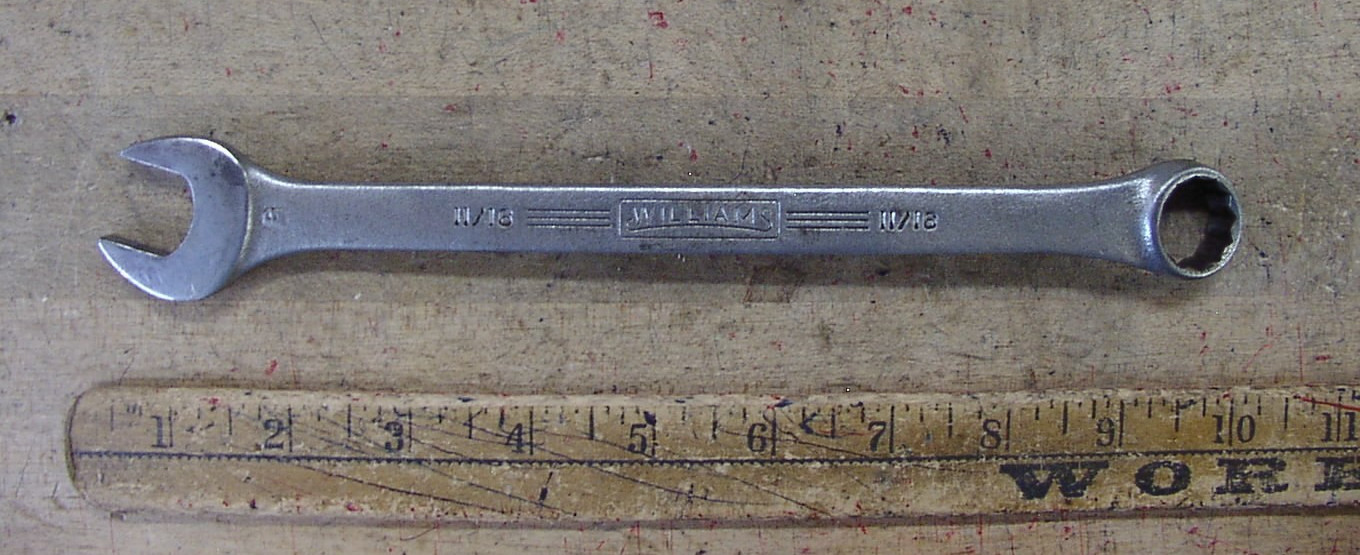 Williams 1165 Combo Open End & 12 Pt Box End Superrench,11/16″ X 9-1/2″,VGC