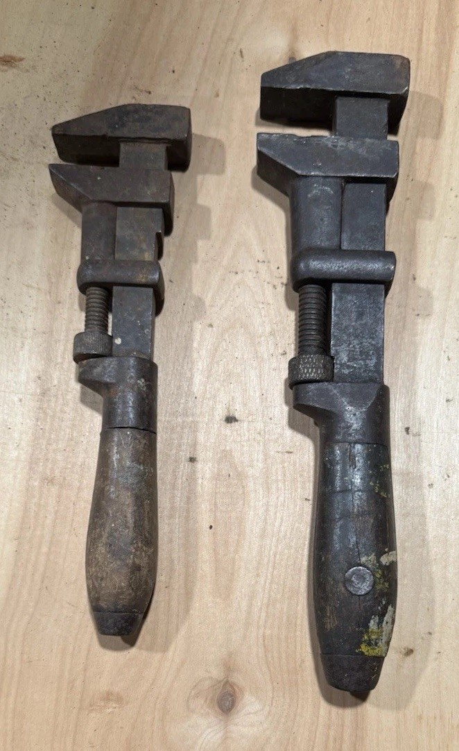 RARE – 2 Antique COES Adjustable 12” And 10” Monkey Wrenches