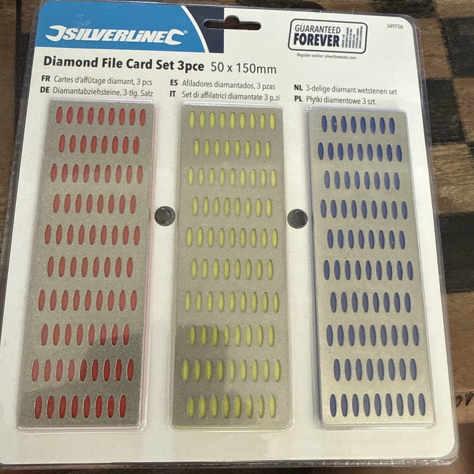 Silverline Diamond sharpening File Card Set 3pce 50 x 150mm