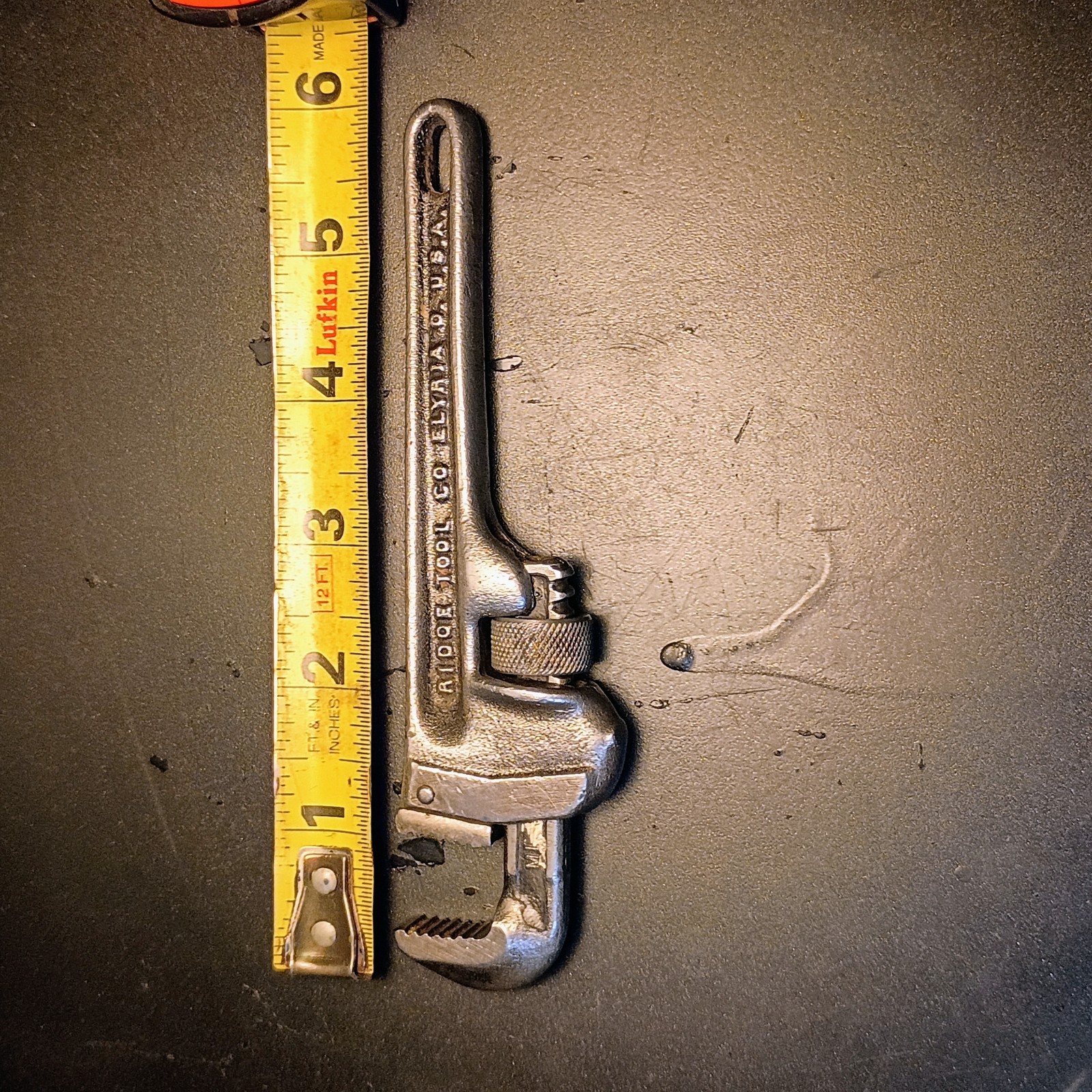 Antique 1934 Ridgid Ridge Tool Co 6″ Pipe Wrench Pat 1727823 Cleaned & Working