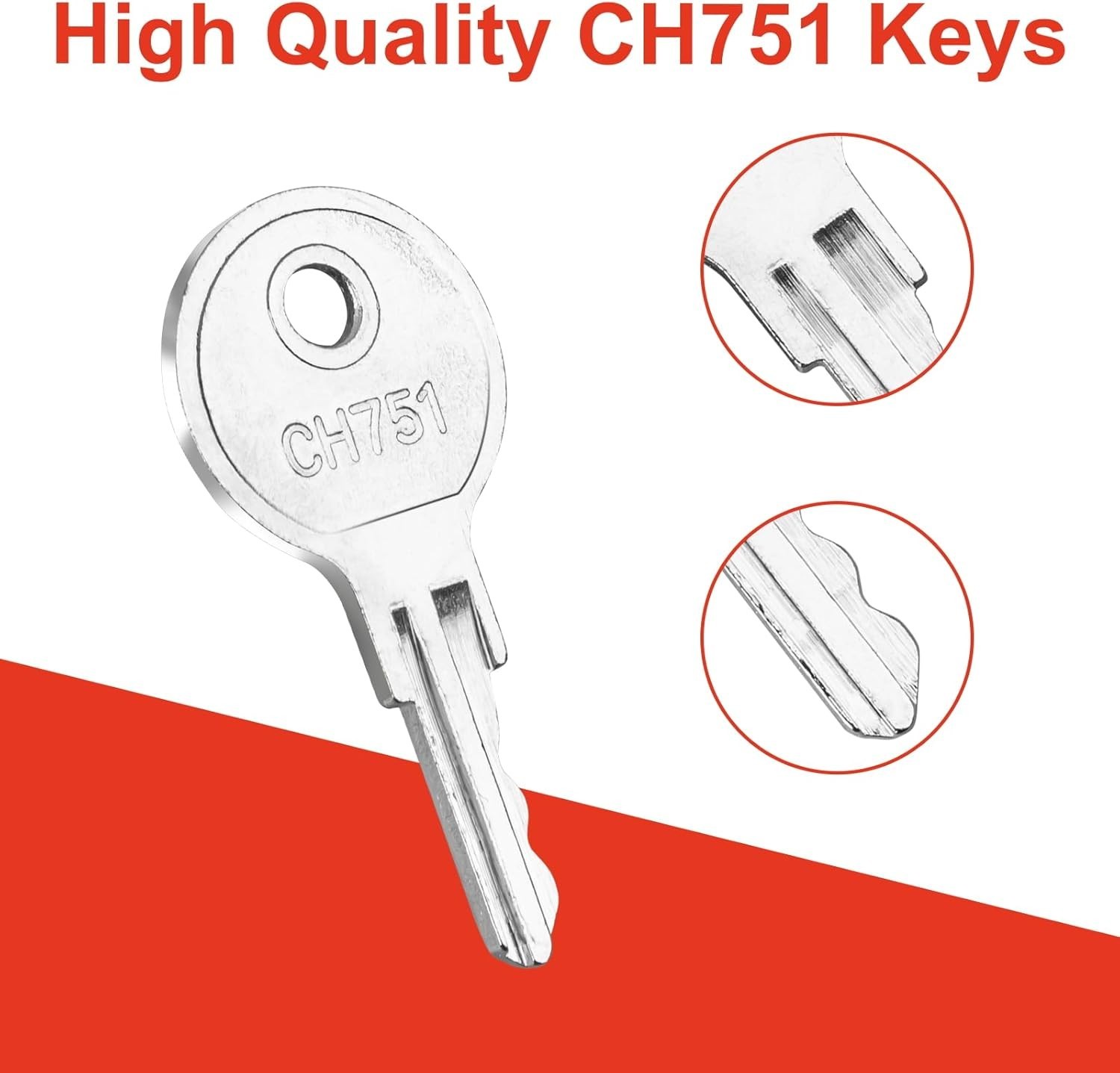 6 Pcs CH751 Key, Universal CH751 Replacement Keys, RV Keys for RV Camper