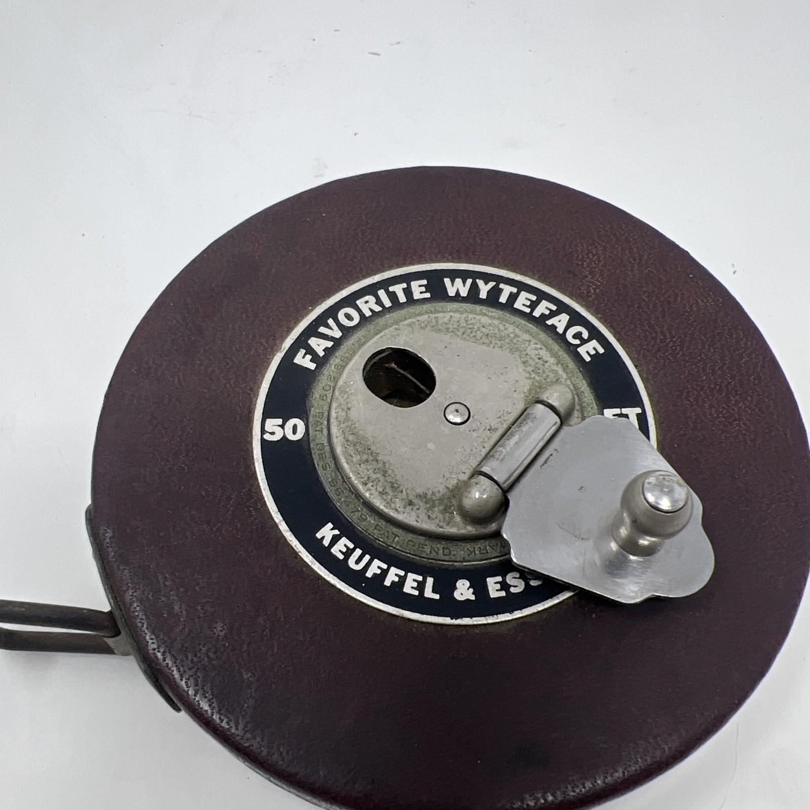 K&E Keuffel Esser Co FAVORITE WYTEFACE 50 Feet Steel Tape Measure Ruler USA Vtg