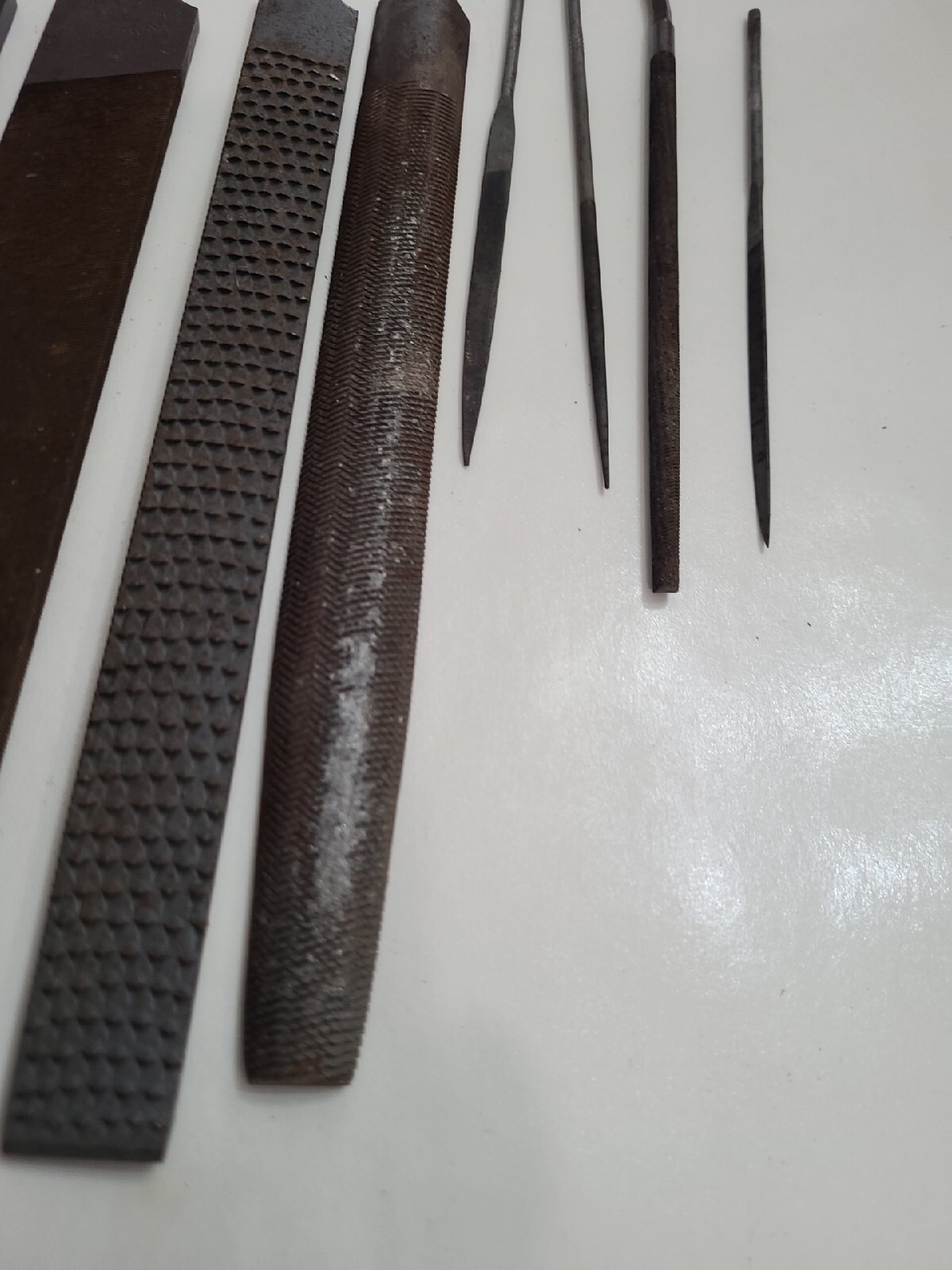 File Mix Lot 9 Black Diamond Nicholson & More Old Rusty Hand Tool Vtg. USA