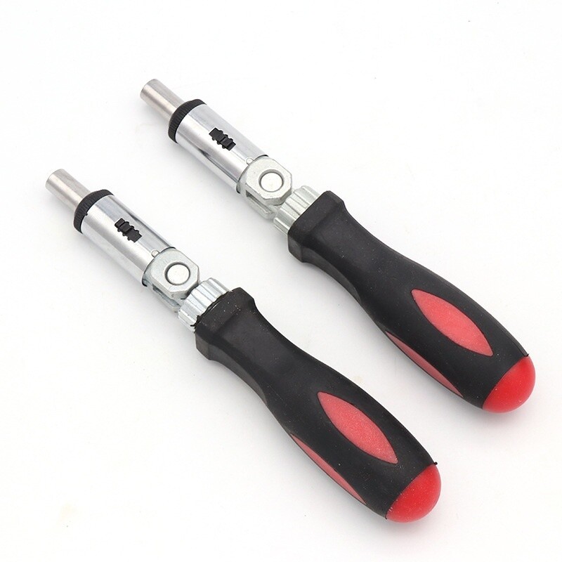 0-180 Degrees Rotatable Handle Hexagonal Screwdriver Magnetic Ratchet Household