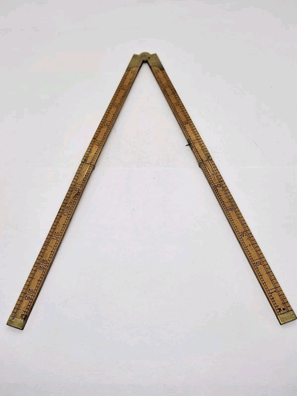 Antique J RABONE & SONS BIRMINGHAM Boxwood Rule Folding Carpenters Ruler England