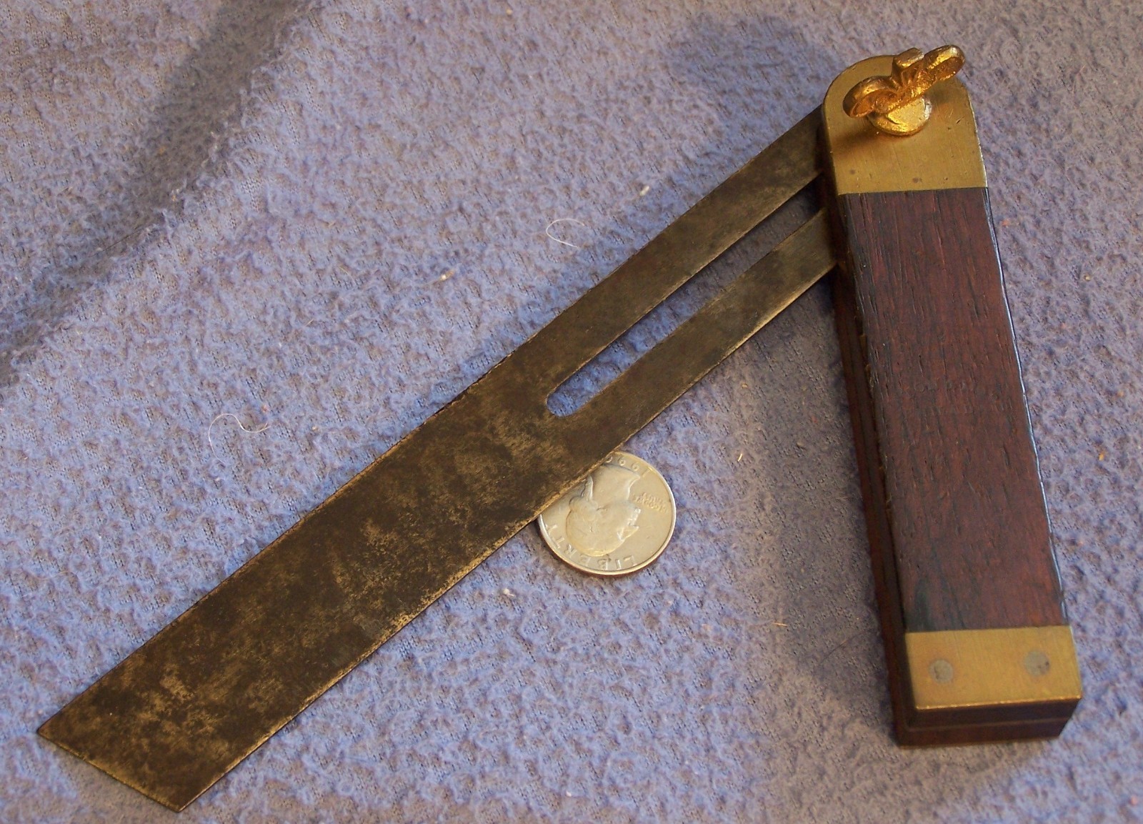No 2 type 2 Disston & Morss marked 8 in sliding T Bevel square Rosewood Brass