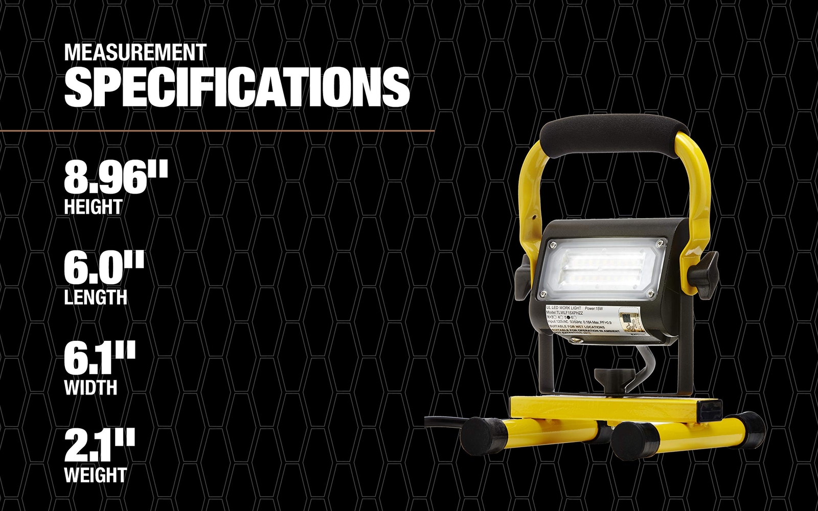 ProLight 411015 Slim Series 15w LED Work Light, One Size, Yellow/Black