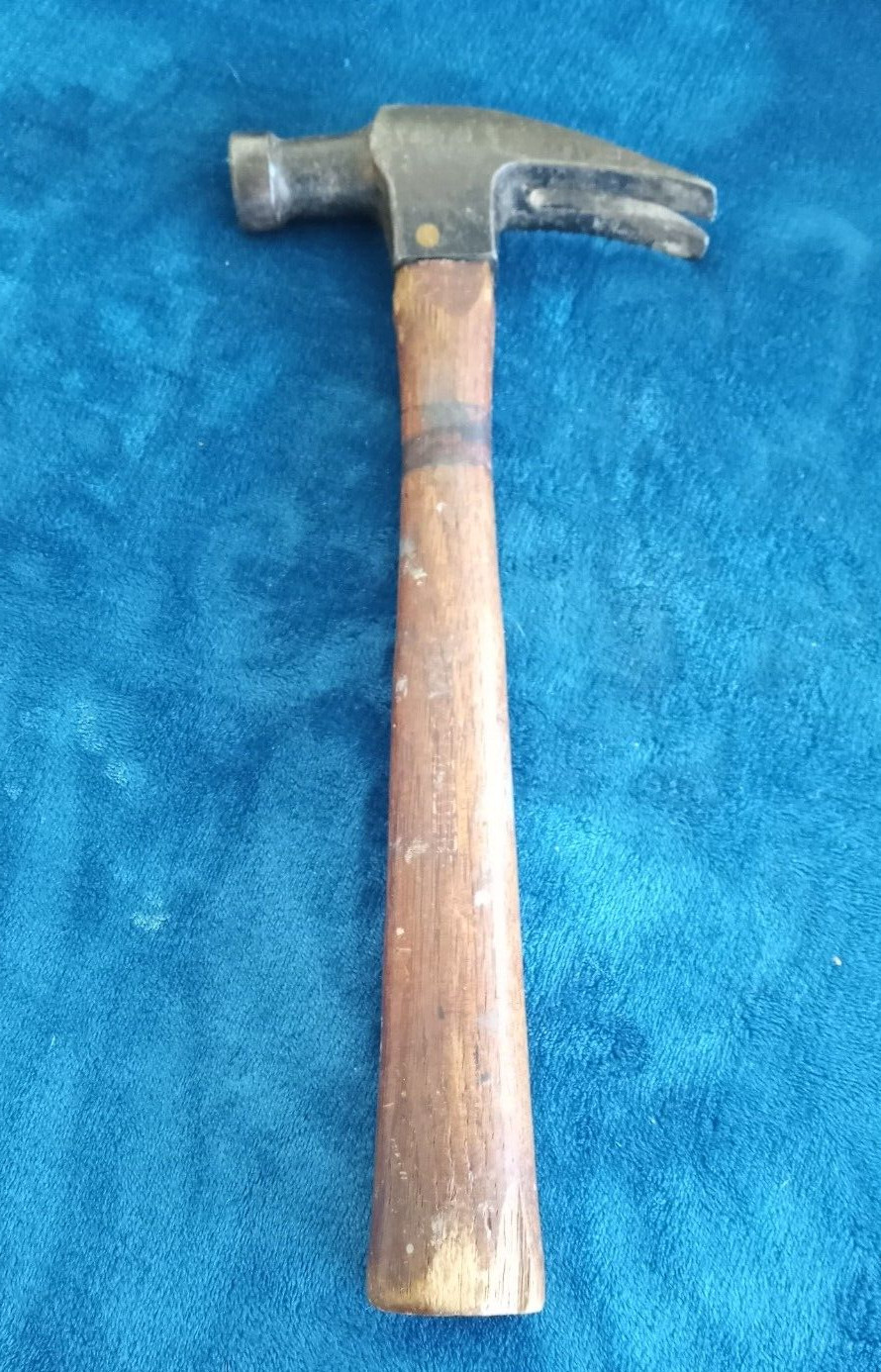Vintage PLUMB LEADER Straight Claw Hammer Original Handle USA.