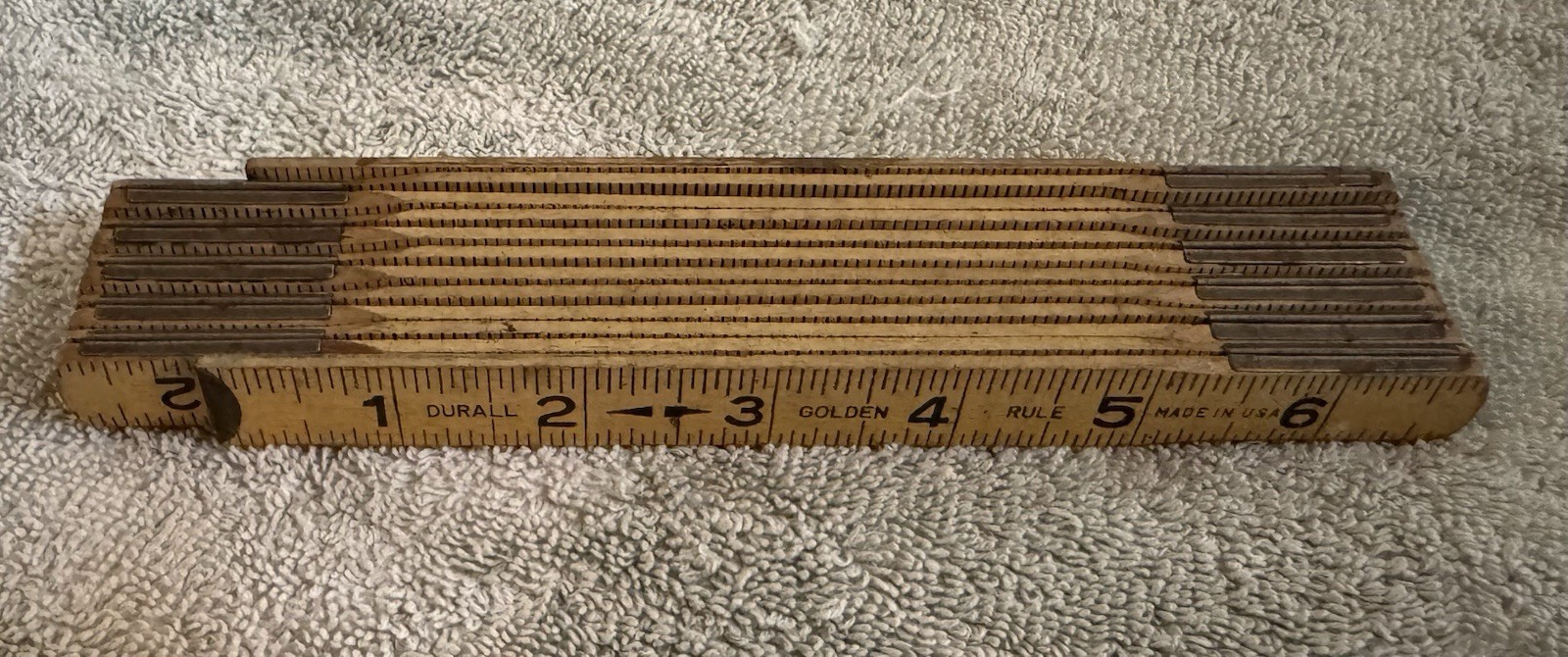 Durall Golden Rule Vintage Wood Brass Fold Out 72 Inch USA