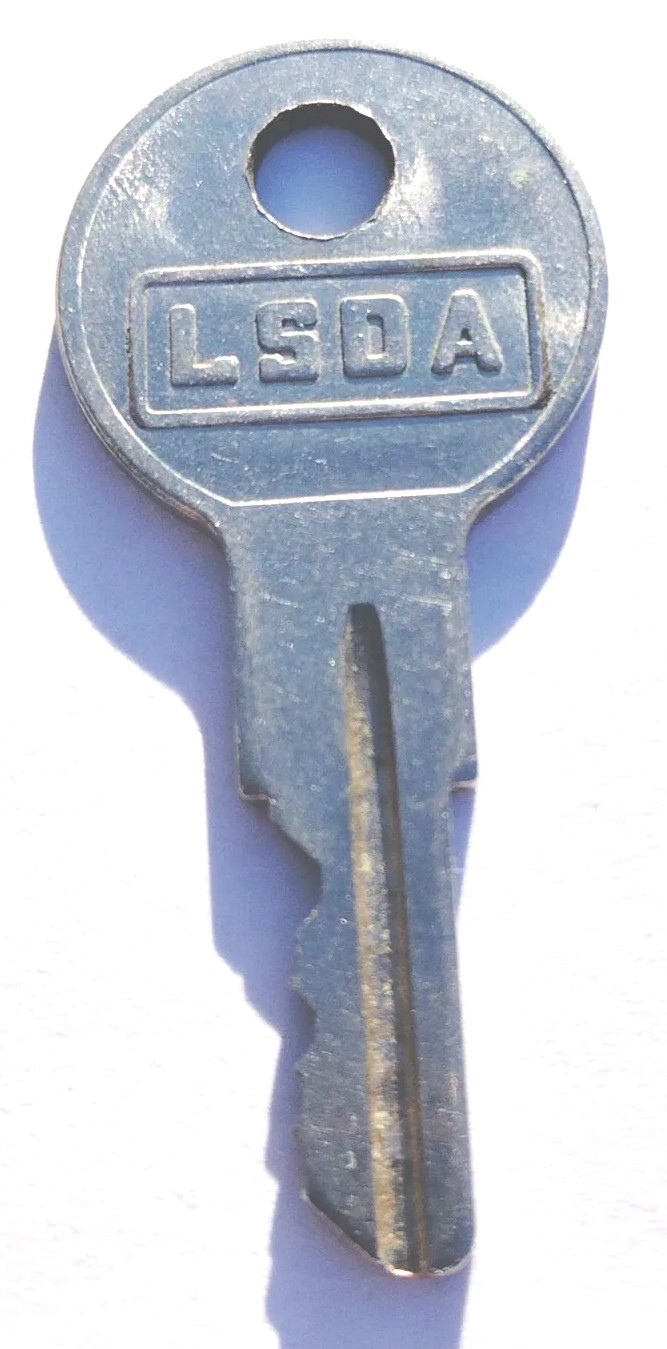 Vintage Key LSDA Marked “LS303″ Appx 1-7/8” Padlocks Cabinet Case Toolbox