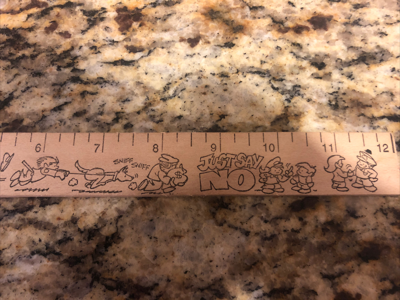 Vintage 1990s Kids “Just Say No” Sebring FL Police Coloring Wooden Ruler USA