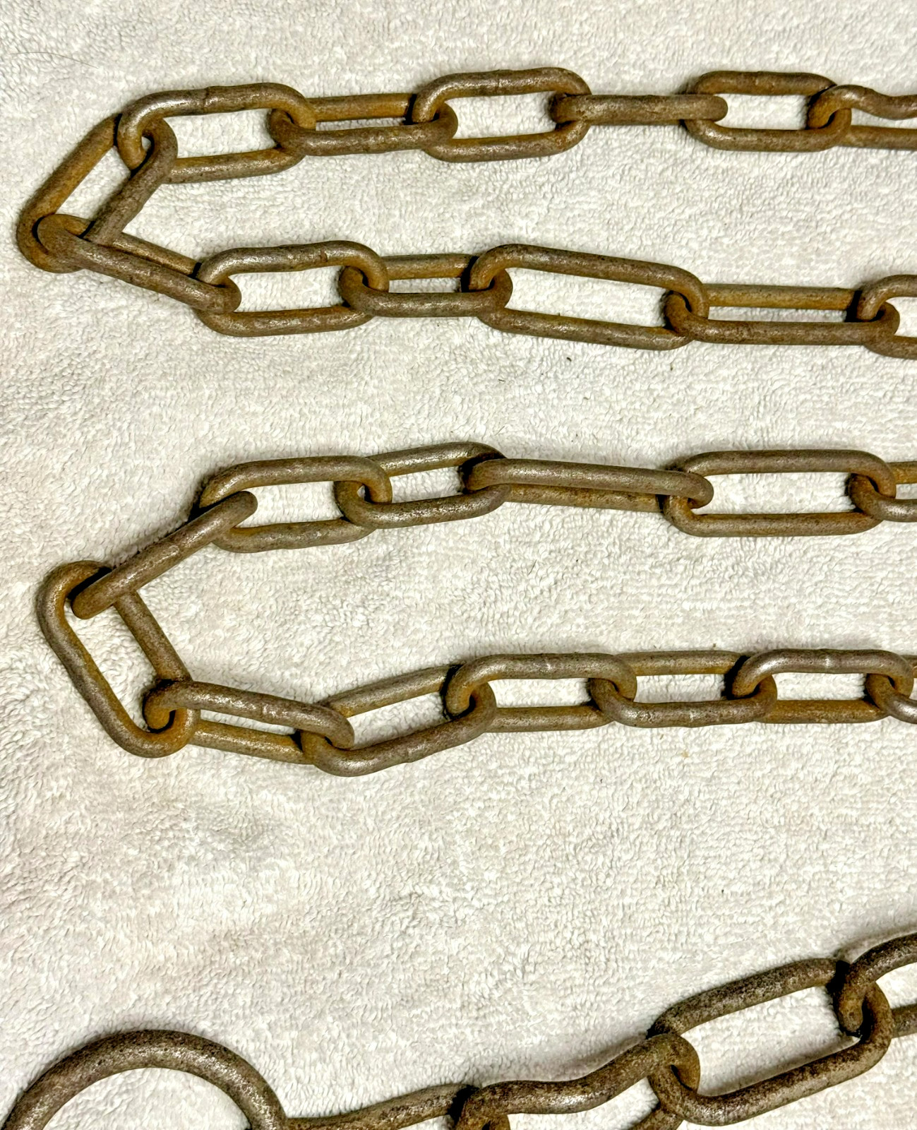 Vintage Chains With Circular Link Ends and Barn Pully
