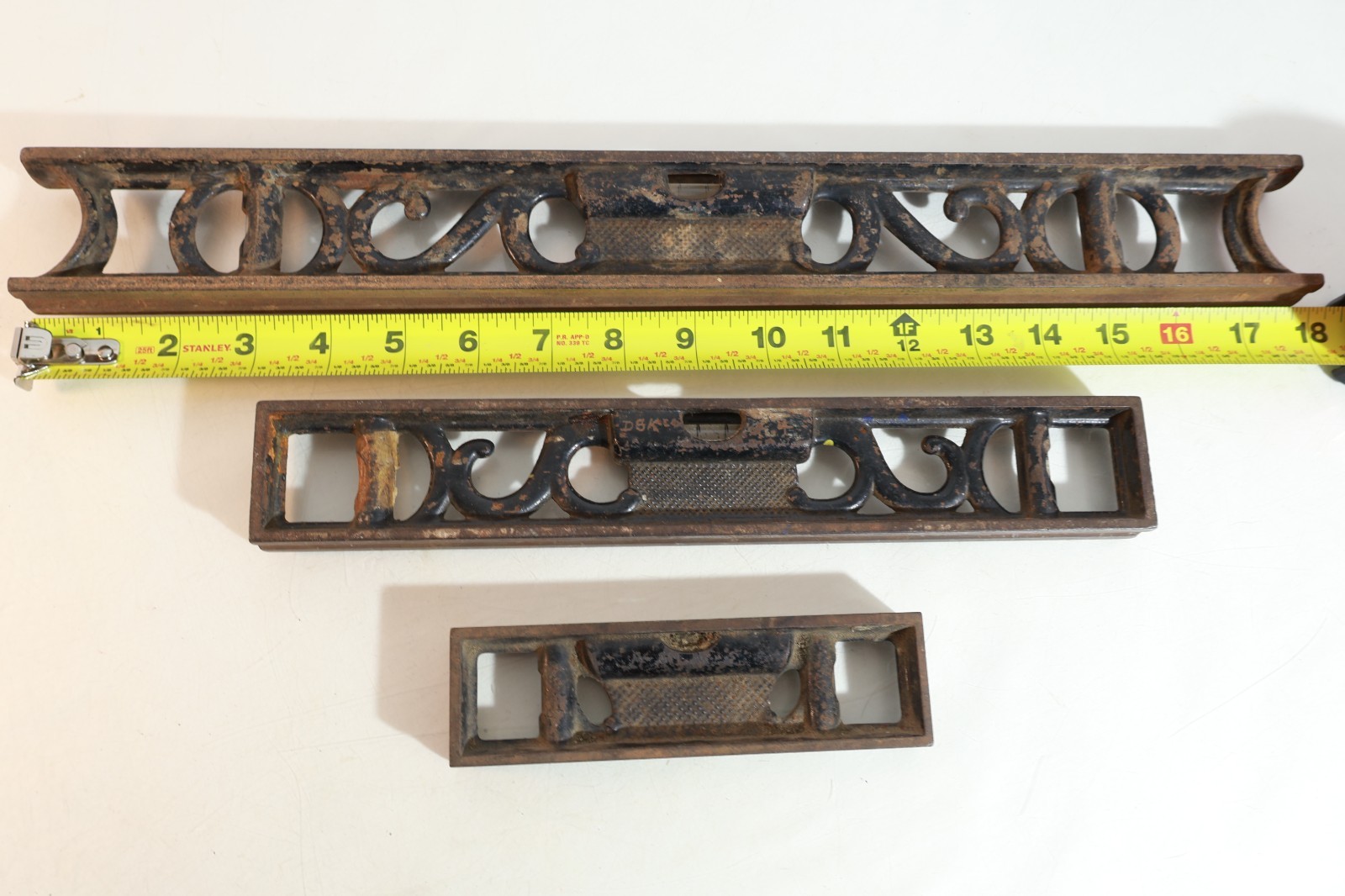 3 STARRETT METAL LEVELS DIFFERENT SIZES FOR PARTS OR RESTORATION lot 235 tg 4