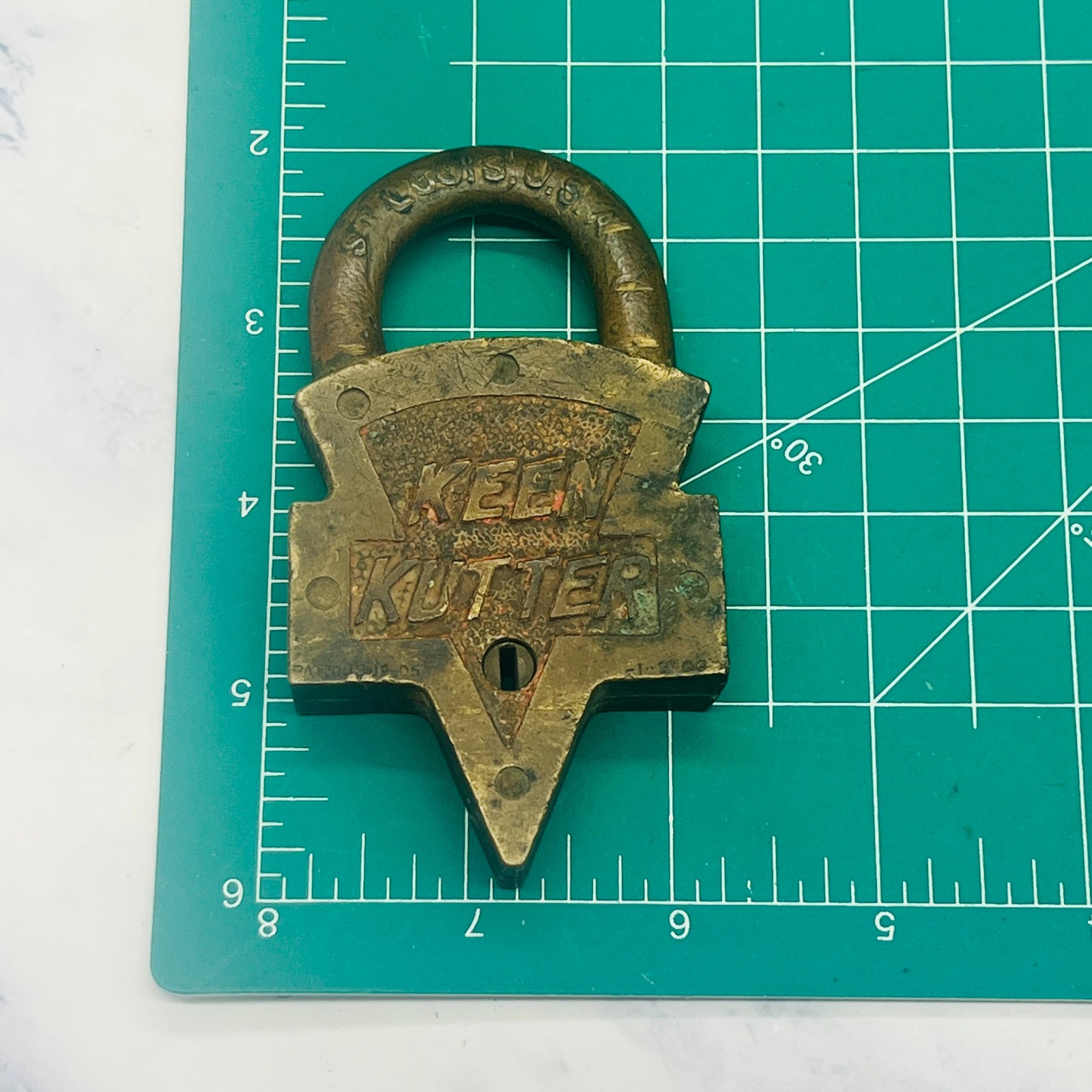 Antique Keen Kutter E. C. Simmons Padlock Lock NO KEYS 1-02-1906 Brass St. Louis