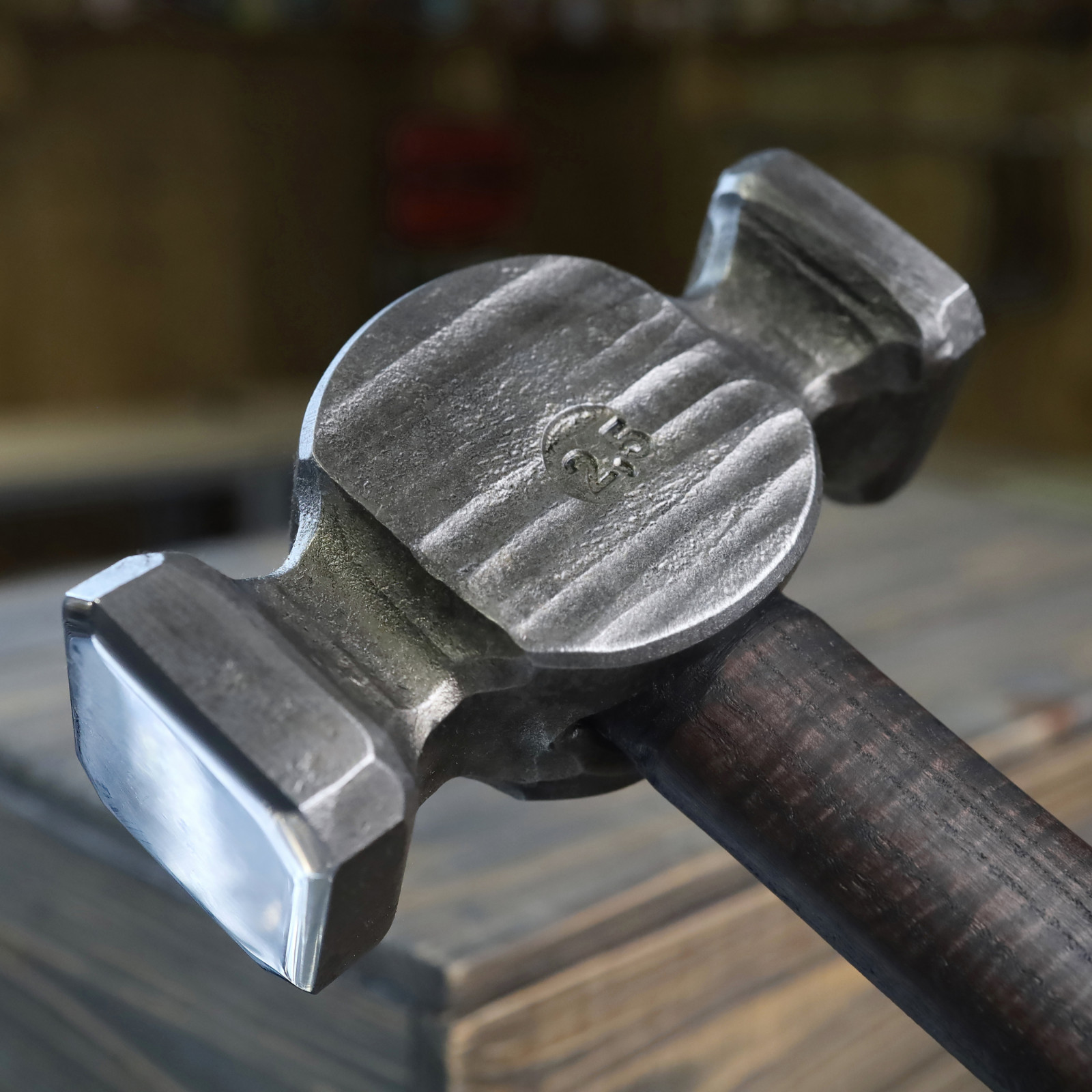Blacksmith Rounding Hammer 3.5 lb Hand Forged AISI 1045 Steel Ash Handle Tool