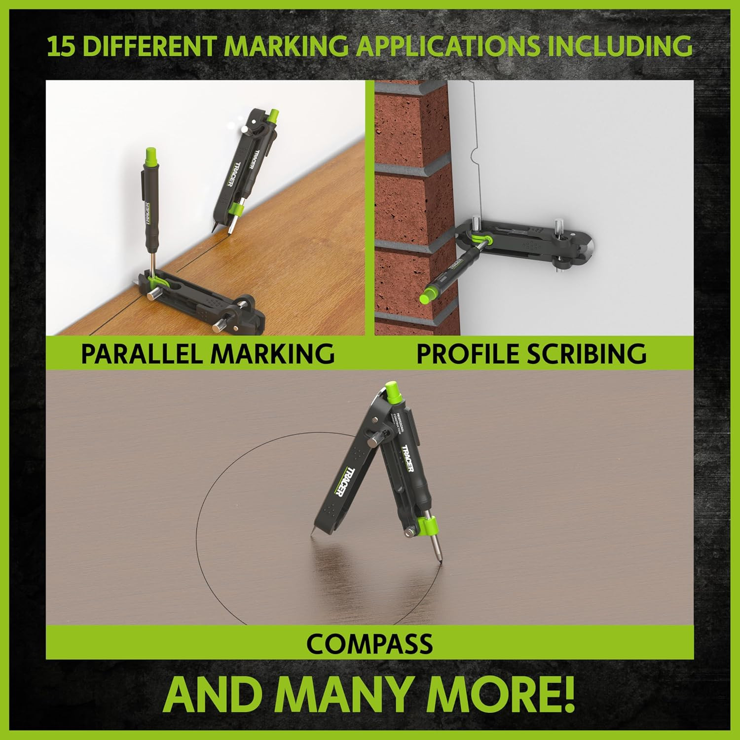 Proscribe Professional Woodworking Scribe Tool Set with Lead Refills & Case