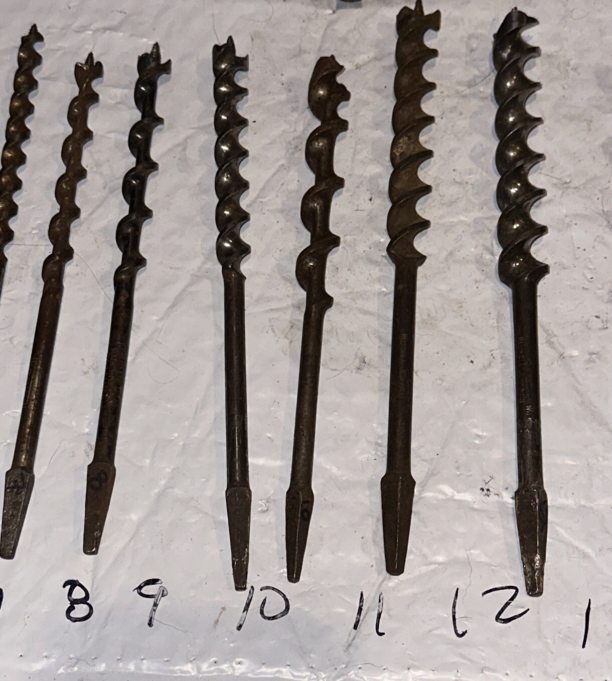 Vintage Auger Brace Drills 2-pcs + 11-pc Drill Bit Set * R.Jennings / Irwin