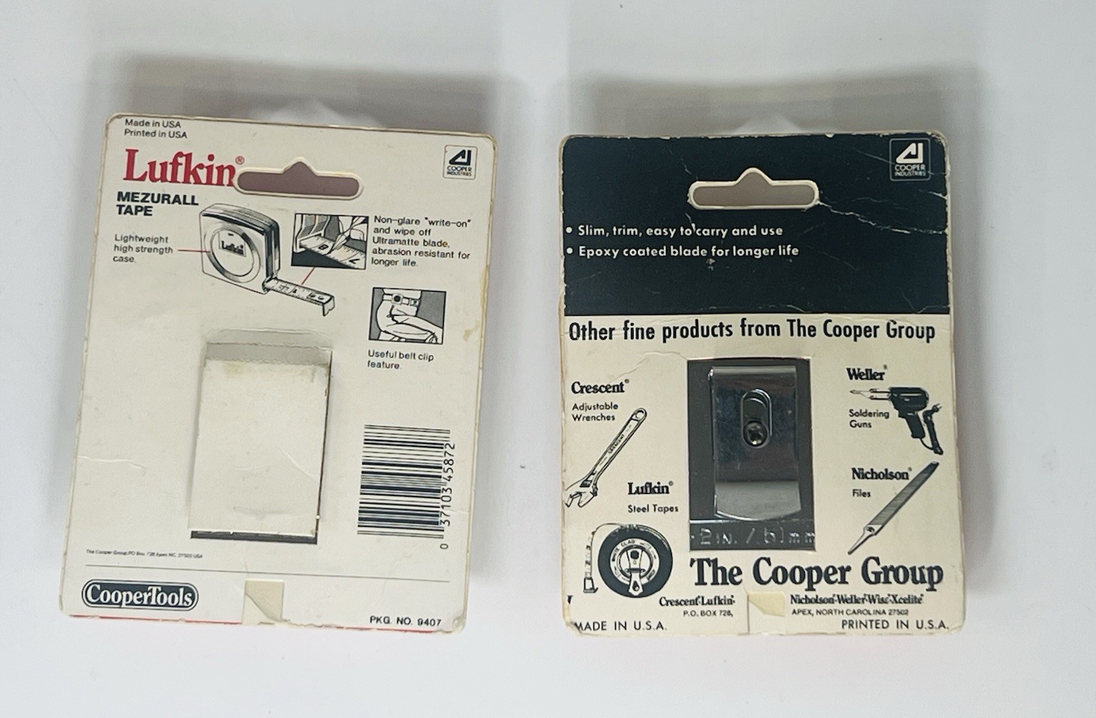 Lot of 2 Vintage Lufkin 1/2″ by 8′ 8ft Tape Measure W928 New USA Cooper Tools