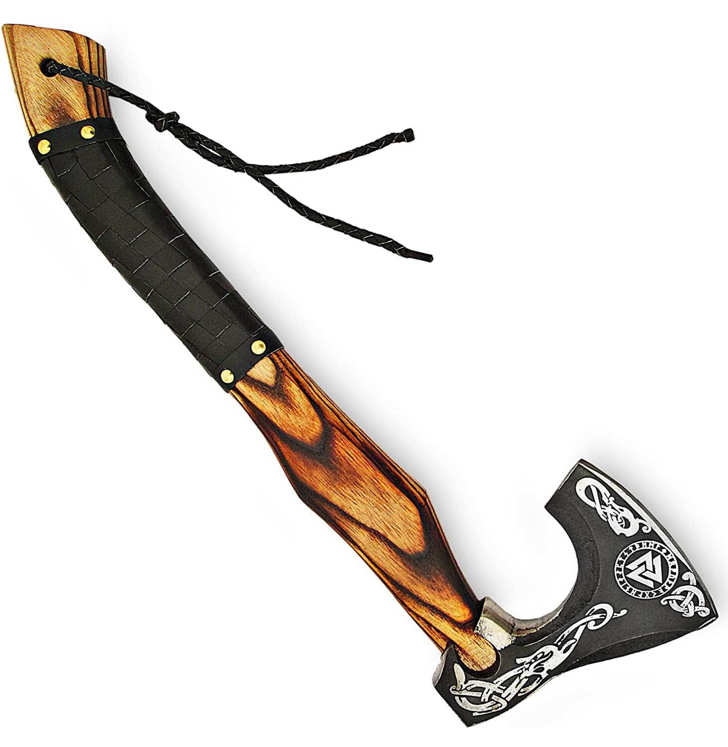 MDM VIKING BATTLE AXE HAND FORGED CARBON STEEL HATCHET TOMAHAWK CAMPING AXE AX X