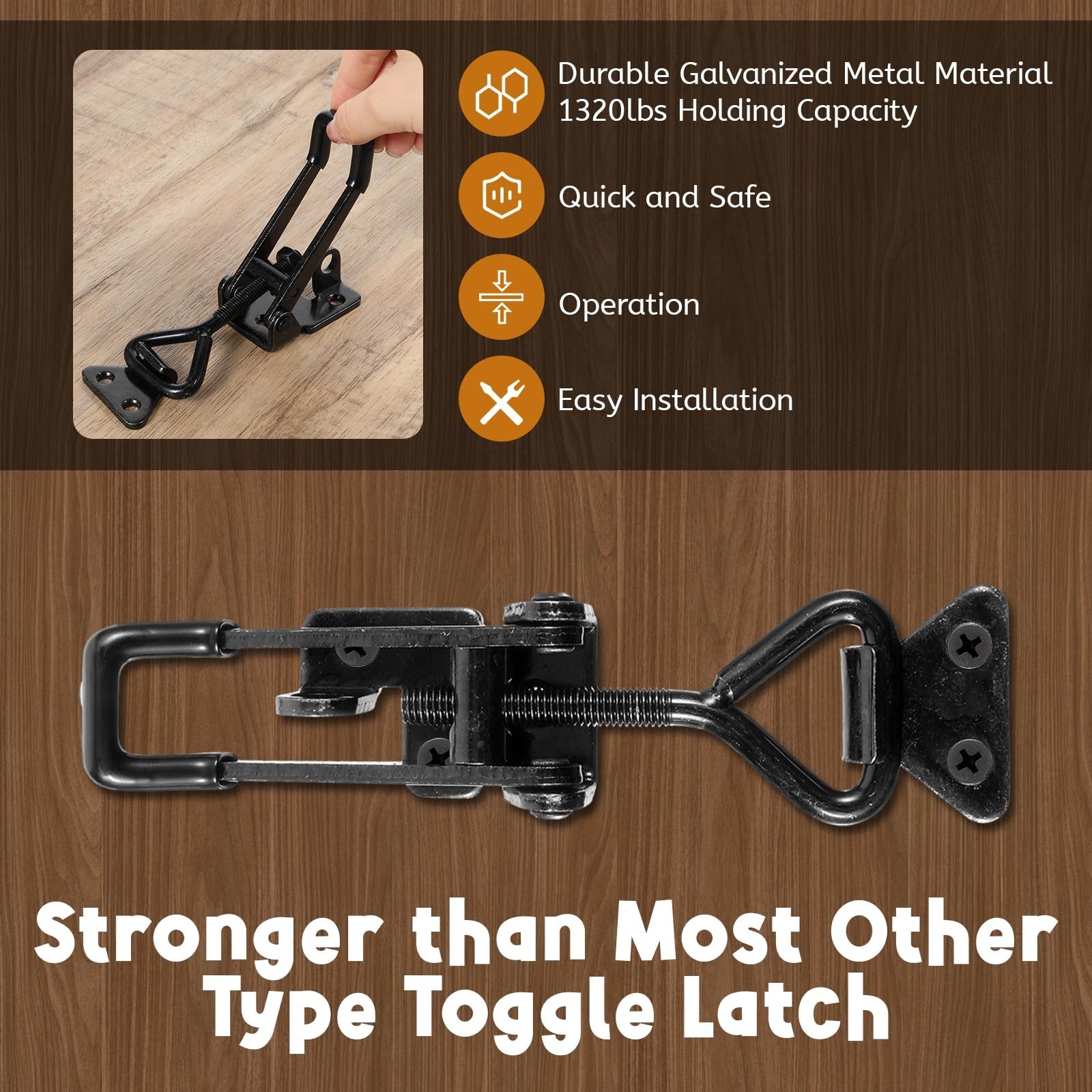 4 Pack Heavy Duty Toggle Clamp Latch,4003 Style 1320lbs Capacity Pull Clamp B…