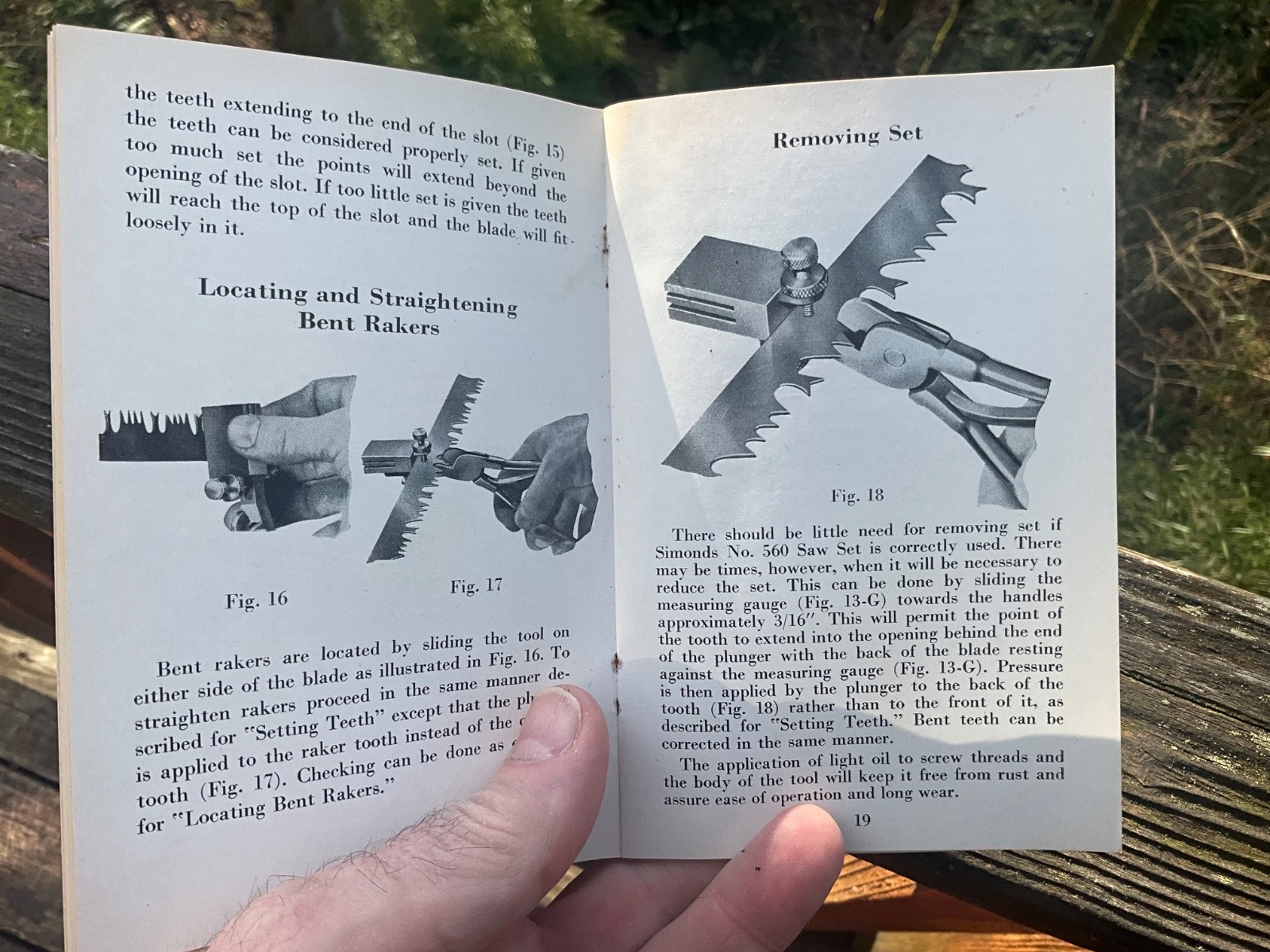New 1948 Simonds No 550 & 560 Bow Saw SET Gauge Raker Tool + book complete set