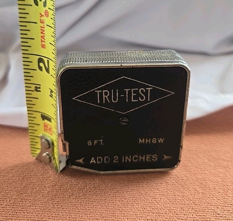 Vintage – 1960s Tru-Test MH6W Tape Measure, 2″×2″ Made In USA 6Ft