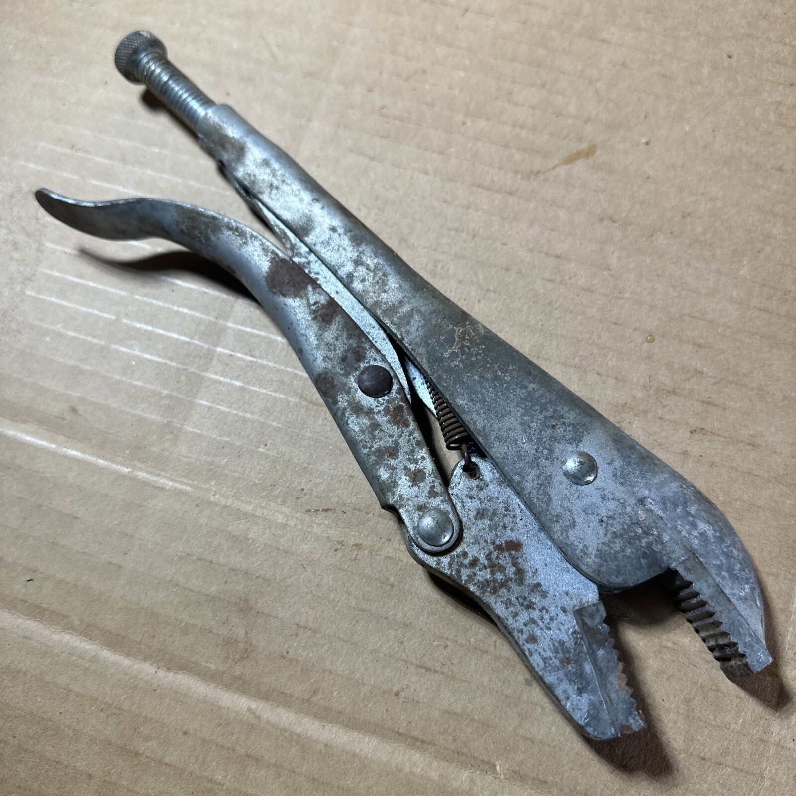 Vintage TRU-CUT 9 Inch Straight Jaw Locking Pliers Release Lever Made In USA