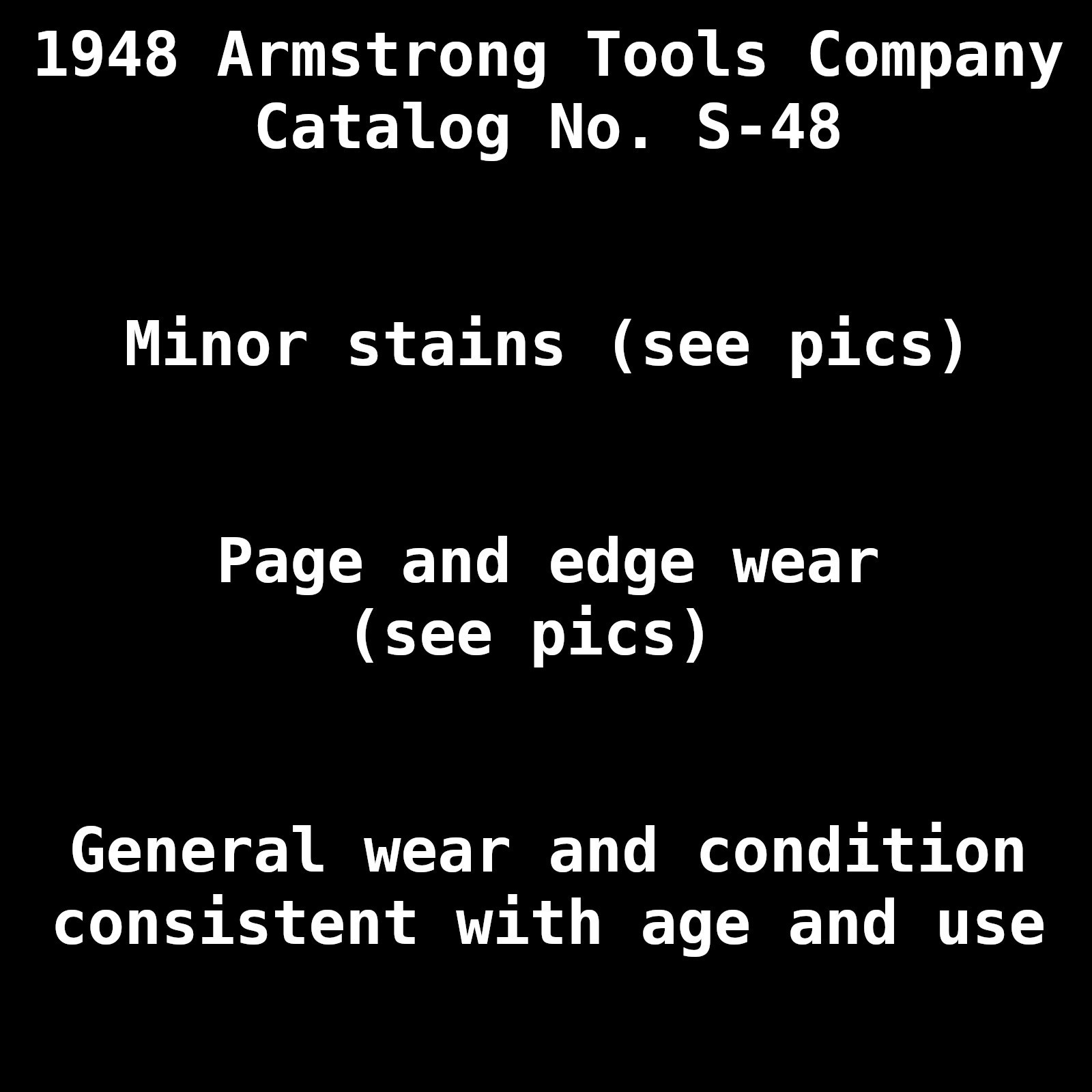 Armstrong Tools Catalog 1948 Chicago Illinois Tool Holder People Western Iron
