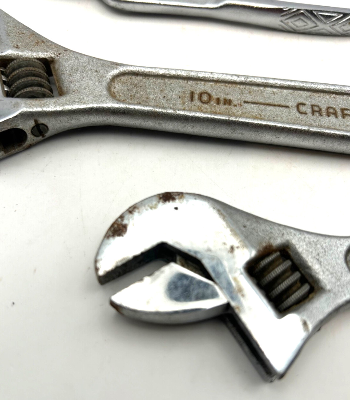 Vintage Craftsman USA Tool Lot 10″ & 8″ Forged Adjustable Wrenches + Pliers