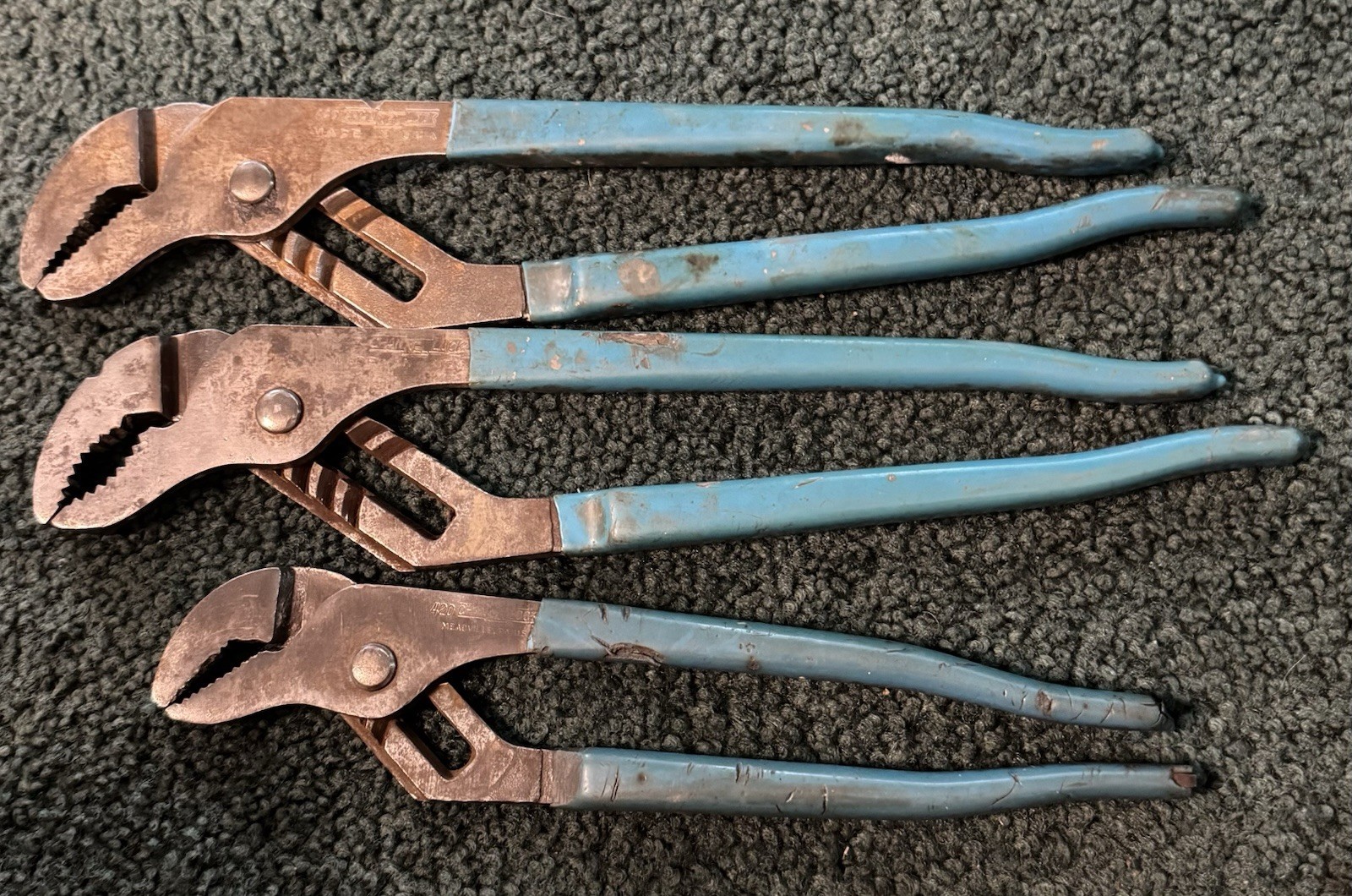 Channellocks 420 & 442 Made in The USA Tongue & joint Groove Pliers Used