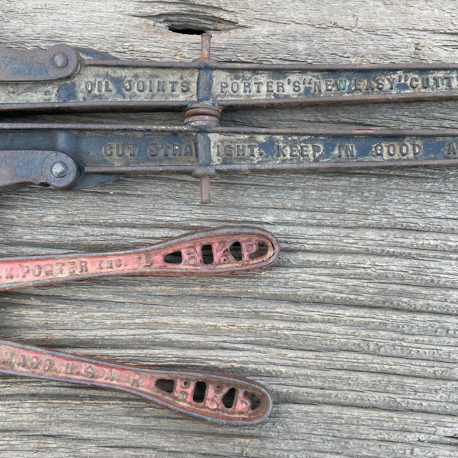 2 Vintage H K PORTER No. 1 & 12x-1855 BOLT CUTTERS HKP BOSTON MASS