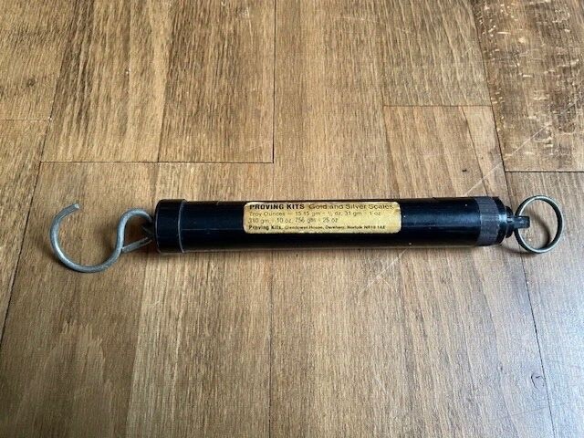 Vintage Troy Ounces Gold & Silver Scales hand held hanging Proving Kits Used