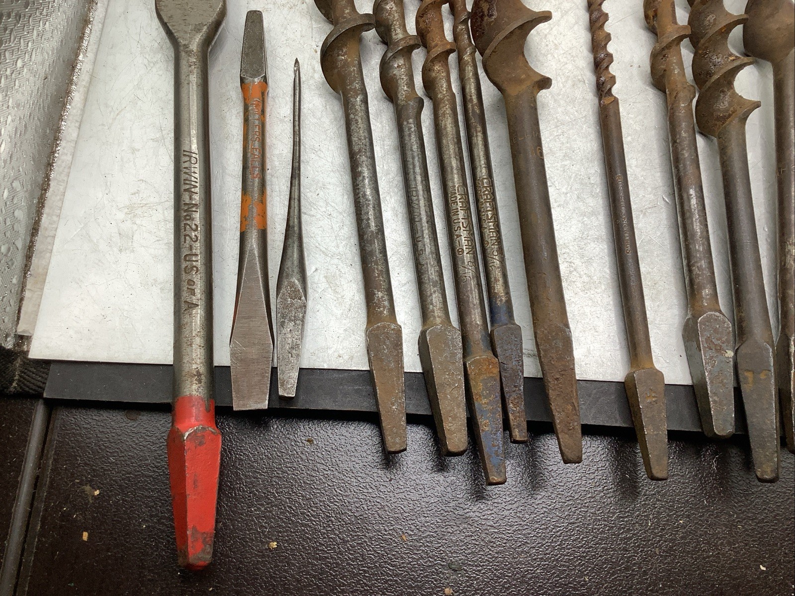 (12) Vintage Brace Auger Bits IRWIN MILLERS FALLS CRAFTSMAN SNELL PEXTO