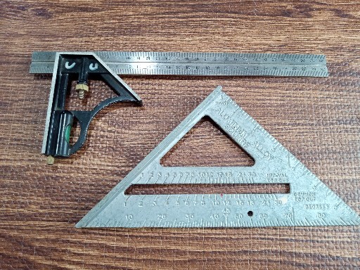 VINTAGE 12 INCH COMBINATION SQUARE Plus ALUMINUM ALLOY AQUARE 7 INCH