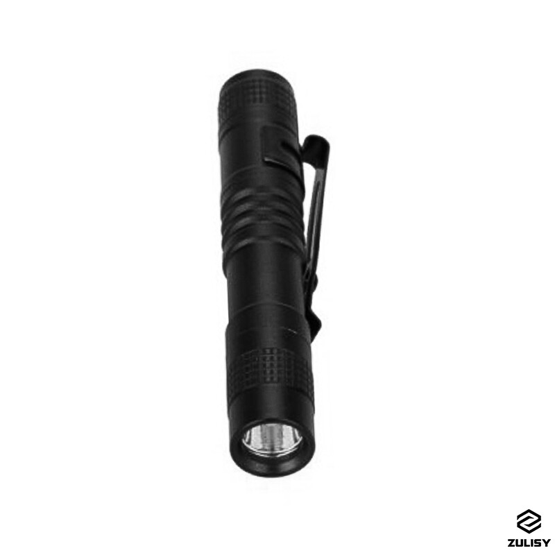 EDC Mini Flashlight Small Penholder Pen Light Pocket Torch Work Outdoor 120lumen
