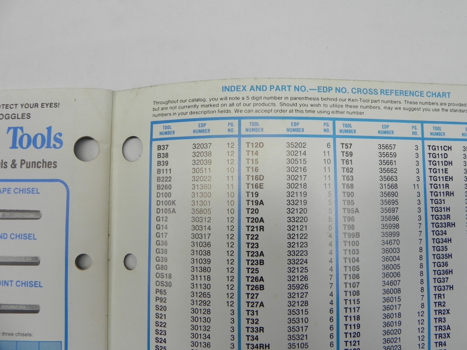 VINTAGE 1980S KEN TOOL COLUMBIAN VICE WARREN HARGRAVE PARTS CATALOG
