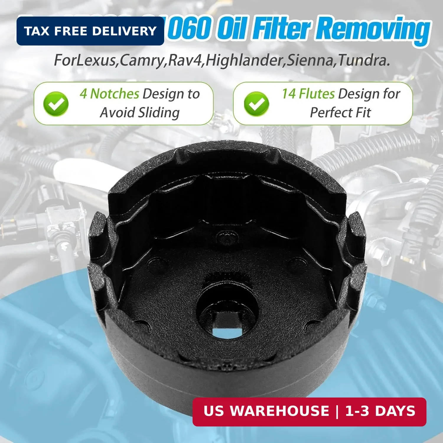 Oil Filter for Toyota Lexus, Heavy Duty Oil Filter Cap Remove Tool Wrench