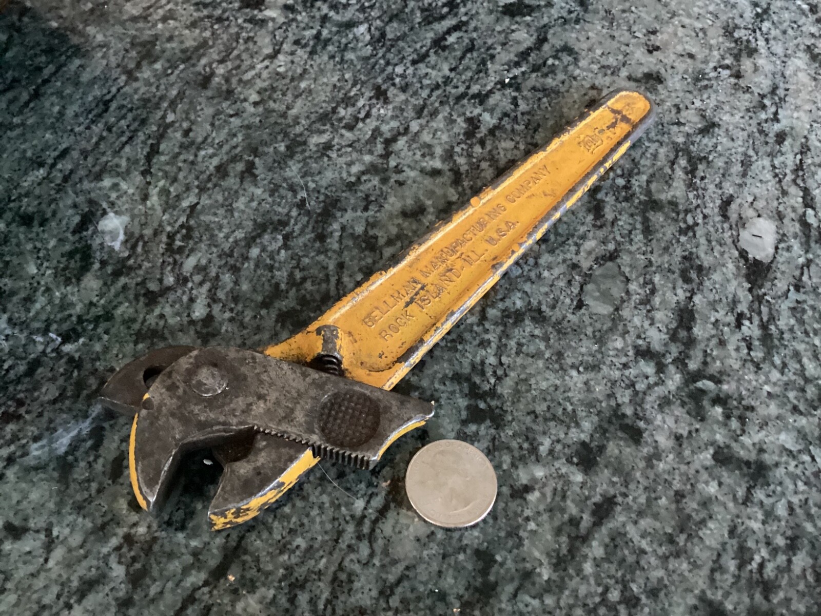 Vintage – Polly Gellman Mfg. Rock Island, IL 9in. No.91 Adjustable Wrench Rare